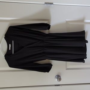 Lush Faux Wrap Black Mini Dress